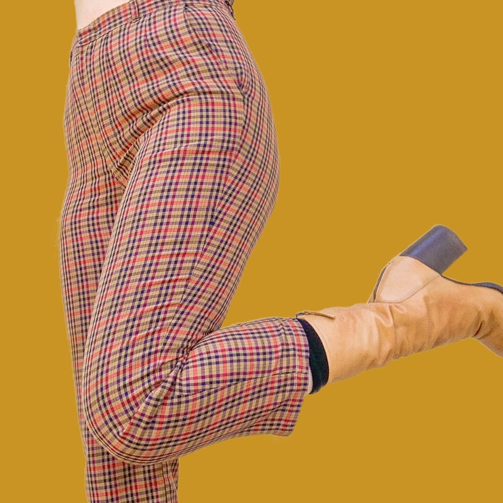 Vintage Plaid Cropped Pant